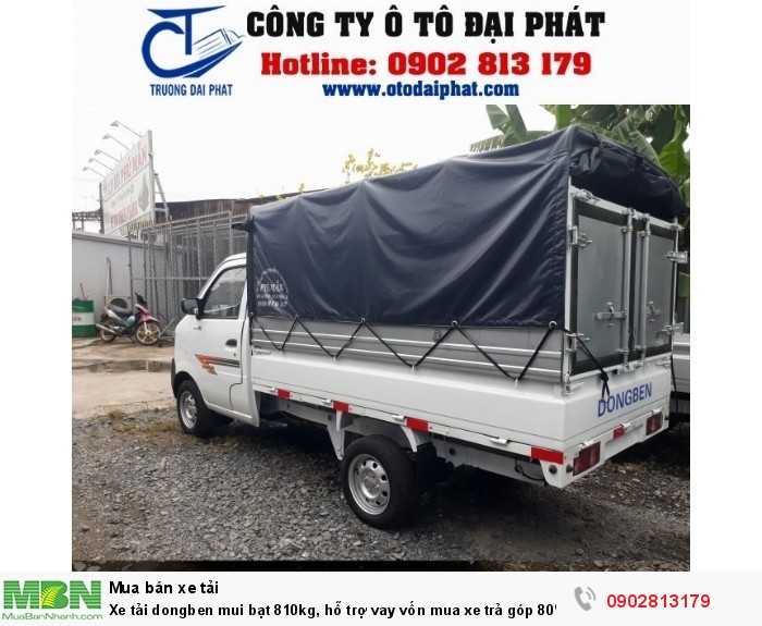 Xe tải dongben mui bạt 810kg, hỗ trợ vay vốn mua xe trả góp 80%