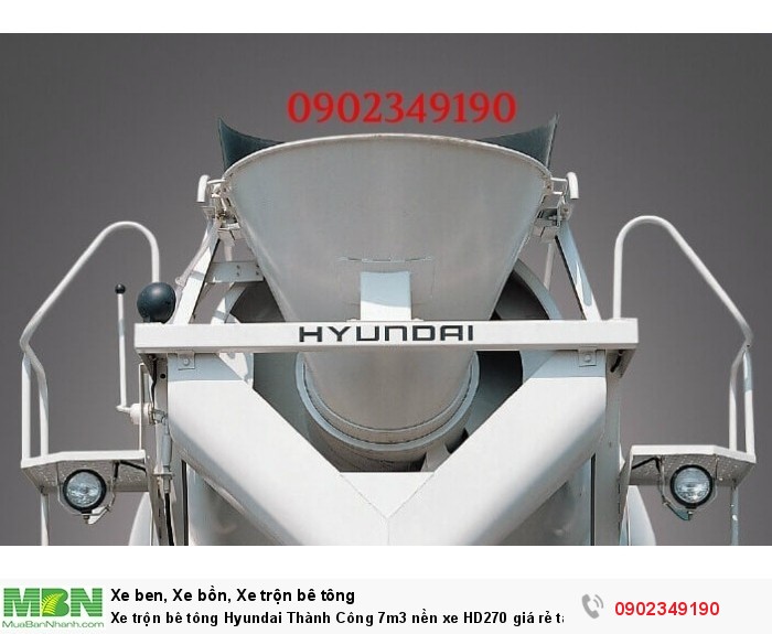Xe trộn bê tông Hyundai Thành Công 7m3 nền xe HD270 giá rẻ tại Sài Gòn