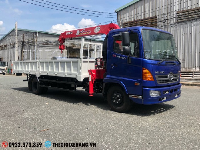 Xe Tải Hino Gắn Cẩu - Hino 6 Tấn Gắn Cẩu Unic 3 Tấn 4 Khúc