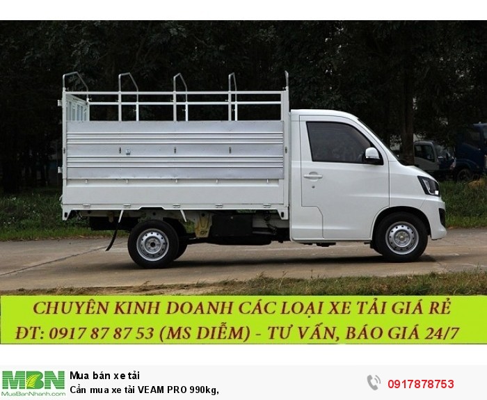 Bán xe tải VEAM PRO 990kg, thùng dài 2m6, động cơ EURO 4 giá tốt nhất thị trường |