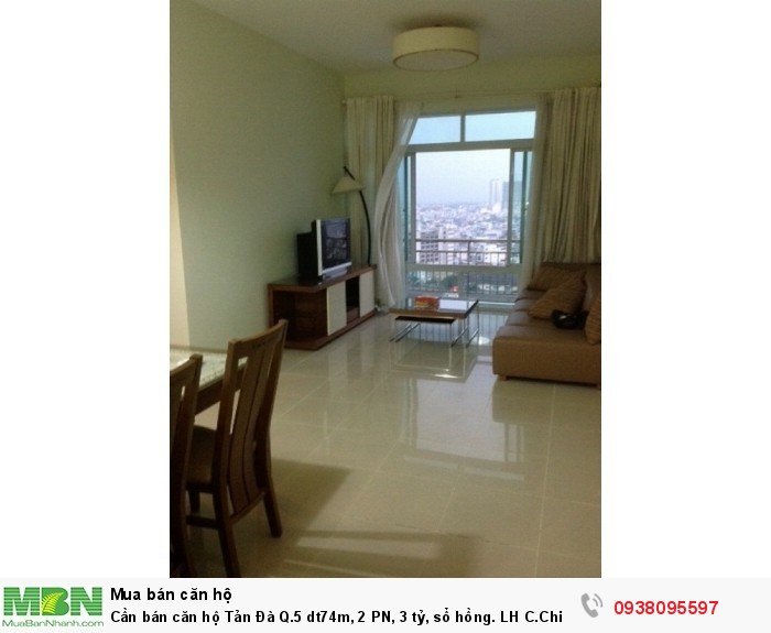 Cần bán căn hộ Tản Đà Q.5 dt74m, 2 PN, 3 tỷ, sổ hồng.