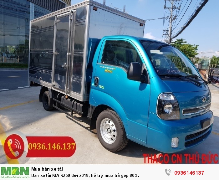 Bán xe tải KIA K250 đời 2018, hỗ trợ mua trả góp 80%.