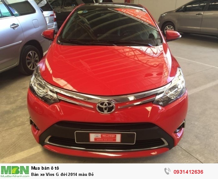 Bán xe Vios G đời 2014 màu Đỏ