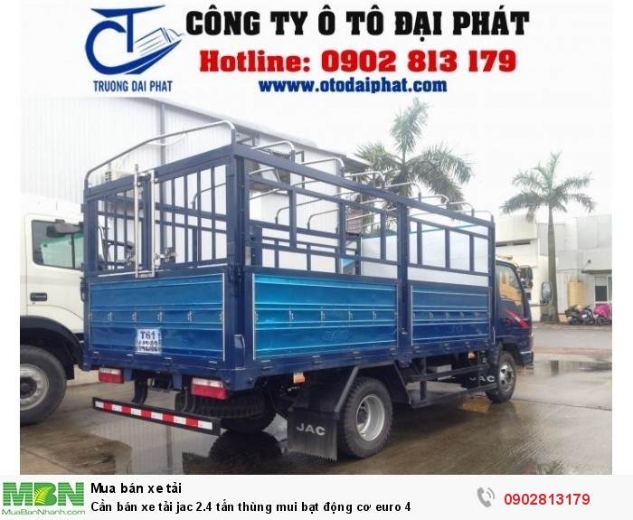 Cần bán xe tải jac 2.4 tấn thùng mui bạt động cơ euro 4