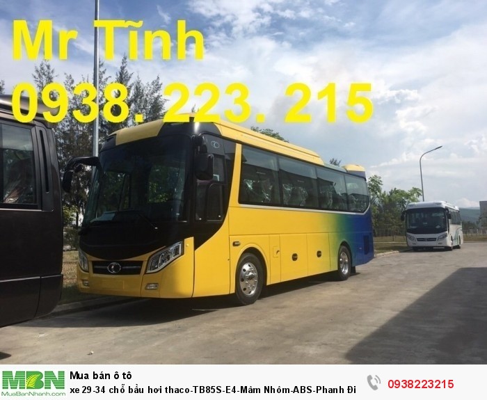 xe 29-34 chỗ bầu hơi thaco-TB85S-E4-Mâm Nhôm-ABS-Phanh Điện Từ-Đời Mới 2018-Giá Rẻ-Giao Nhanh