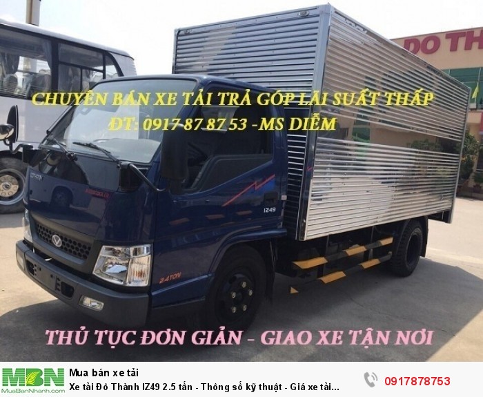 Xe tải Đô Thành IZ49 2.5 tấn - Thông số kỹ thuật - Giá xe tải IZ49 EURO 4