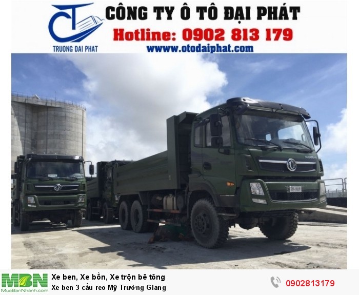 Xe ben 3 cầu reo Mỹ Trường Giang