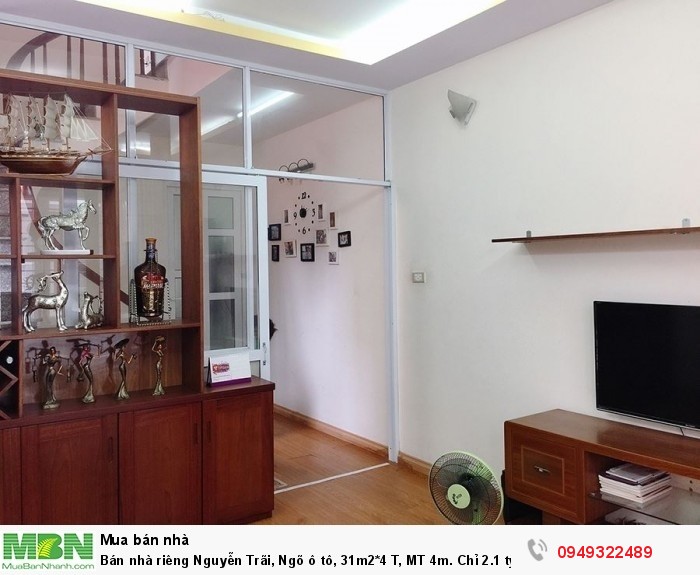 Bán nhà riêng Nguyễn Trãi, Ngõ ô tô, 31m2*4 T, MT 4m