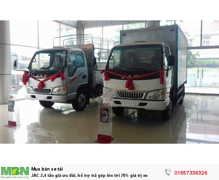JAC 2,4 tấn giá ưu đãi, hỗ trợ trả góp lên tới 70% giá trị xe