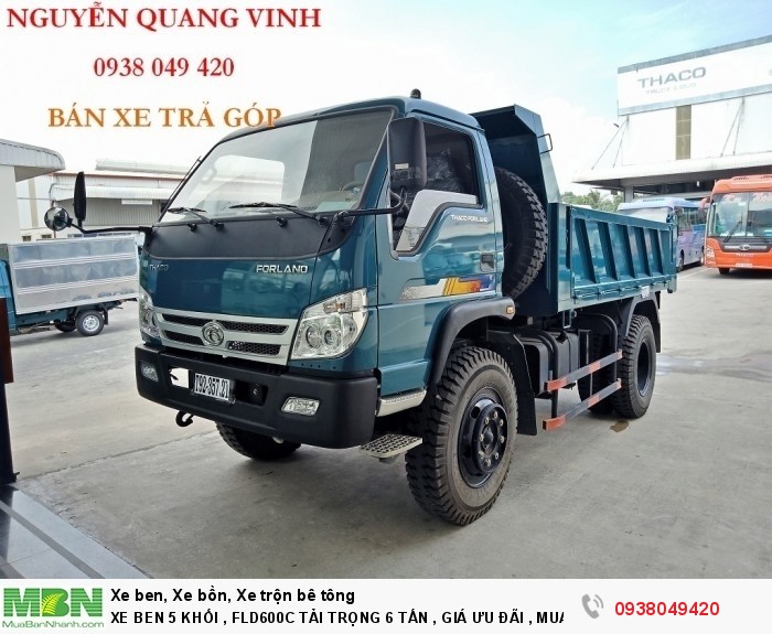 Xe Ben 5 Khối - Thaco Forland FLD600C Tải Trọng 6 Tấn - Giá Ưu Đãi - Bán Xe Trả Góp