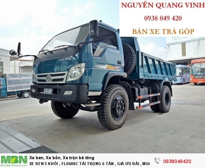Xe Ben 5 Khối - Thaco Forland FLD600C Tải Trọng 6 Tấn - Giá Ưu Đãi - Bán Xe Trả Góp