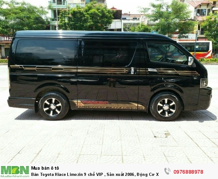 Bán Toyota Hiace Limozin 9 chỗ VIP , Sản xuất 2006, Động Cơ Xăng 2.7 Màu Đen Biển Hà Nội