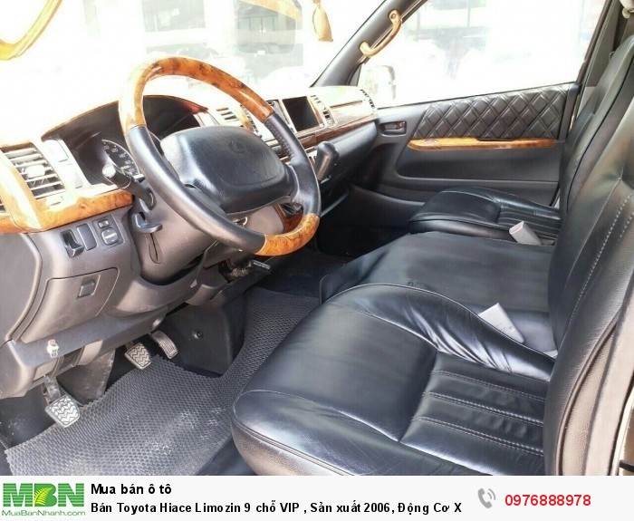 Bán Toyota Hiace Limozin 9 chỗ VIP , Sản xuất 2006, Động Cơ Xăng 2.7 Màu Đen Biển Hà Nội