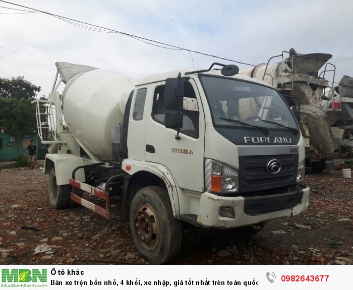 Bán xe trộn bồn nhỏ, 4 khối, xe nhập, giá tốt nhất trên toàn quốc