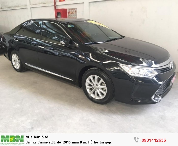 Bán xe Camry 2.0E đời 2015 màu Đen, Hỗ trợ trả góp