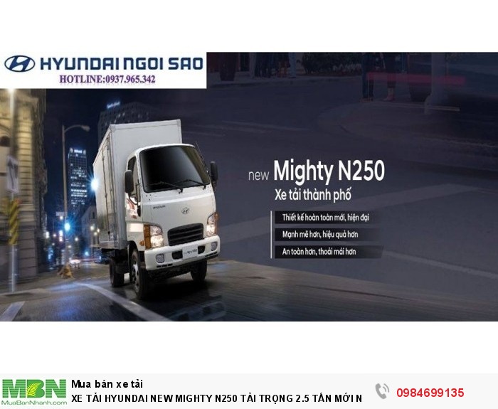 Xe Tải Hyundai New Mighty N250 Tải Trọng 2.5 Tấn Mới Nhất Hyundai Năm 2018