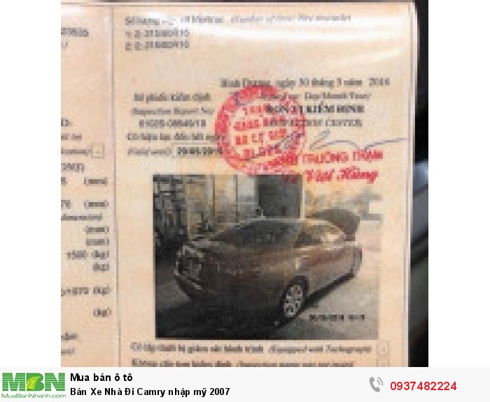 Bán Xe Nhà Đi Camry nhập mỹ 2007