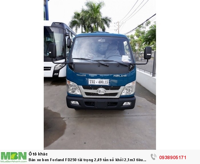 Bán xe ben Forland FD250 tải trọng 2,49 tấn số khối 2,1m3 tiêu chuẩn khí thải EURO4