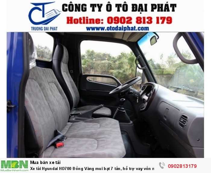 Xe tải Hyundai HD700 Đồng Vàng mui bạt 7 tấn, hỗ trợ vay vốn mua xe trả góp 80%