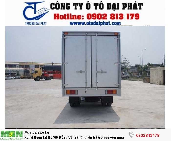 Xe tải Hyundai HD700 Đồng Vàng thùng kín,hỗ trợ vay vốn mua xe trả góp 80%