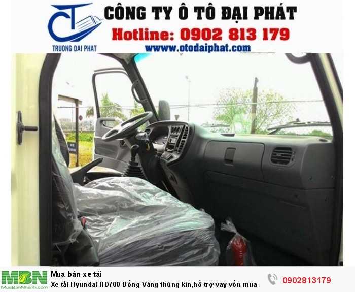 Xe tải Hyundai HD700 Đồng Vàng thùng kín,hỗ trợ vay vốn mua xe trả góp 80%