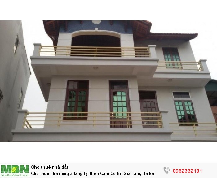 Cho thuê nhà riêng 3 tầng tại thôn Cam Cổ Bi, Gia Lâm, Hà Nội