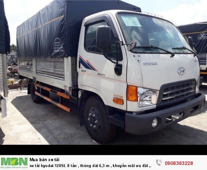 Xe tải hyudai 120SL 8 tấn , thùng dài 6,3 m, khuyến mãi ưu đãi, bao giá rẻ nhất thị trường, bán trả góp lên đến 80% qua ngân hàng