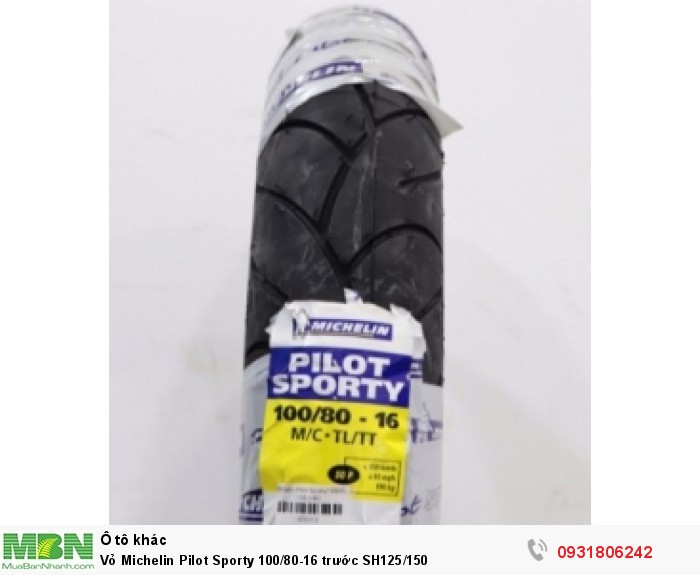 Vỏ Michelin Pilot Sporty 100/80-16 trước SH125/150