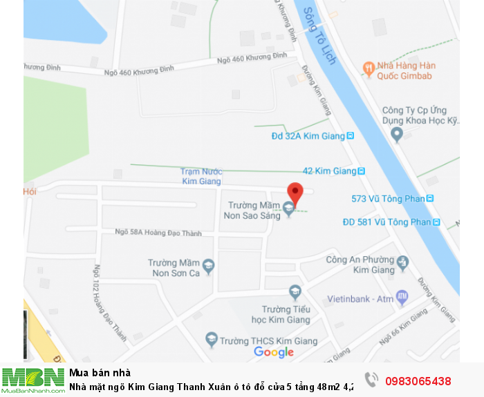 Nhà mặt ngõ Kim Giang Thanh Xuân ô tô đỗ cửa 5 tầng 48m2