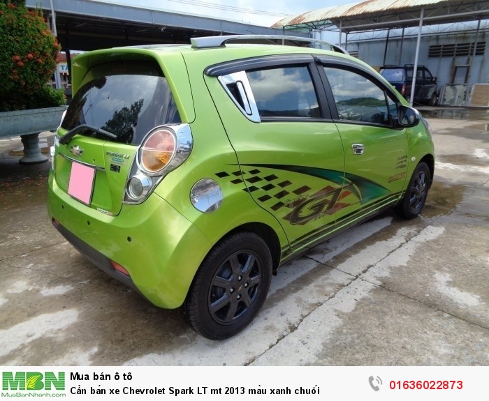 Cần bán xe Chevrolet Spark LT mt 2013 màu xanh chuối