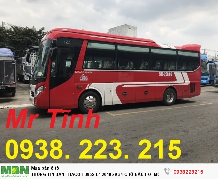 Thông Tin Bán Thaco Tb85s E4 2018 29-34 Chỗ Bầu Hơi Mới 2018 ( Meadow) Giá Tốt Nhất Thị Trường,