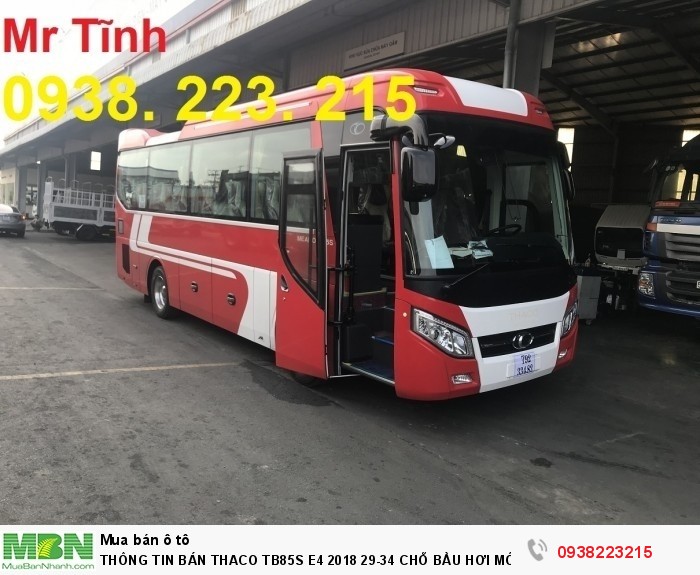 Thông Tin Bán Thaco Tb85s E4 2018 29-34 Chỗ Bầu Hơi Mới 2018 ( Meadow) Giá Tốt Nhất Thị Trường,