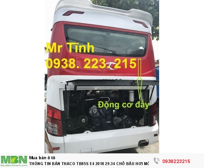 Thông Tin Bán Thaco Tb85s E4 2018 29-34 Chỗ Bầu Hơi Mới 2018 ( Meadow) Giá Tốt Nhất Thị Trường,