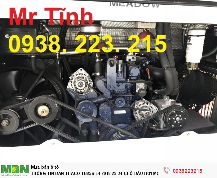 Thông Tin Bán Thaco Tb85s E4 2018 29-34 Chỗ Bầu Hơi Mới 2018 ( Meadow) Giá Tốt Nhất Thị Trường,