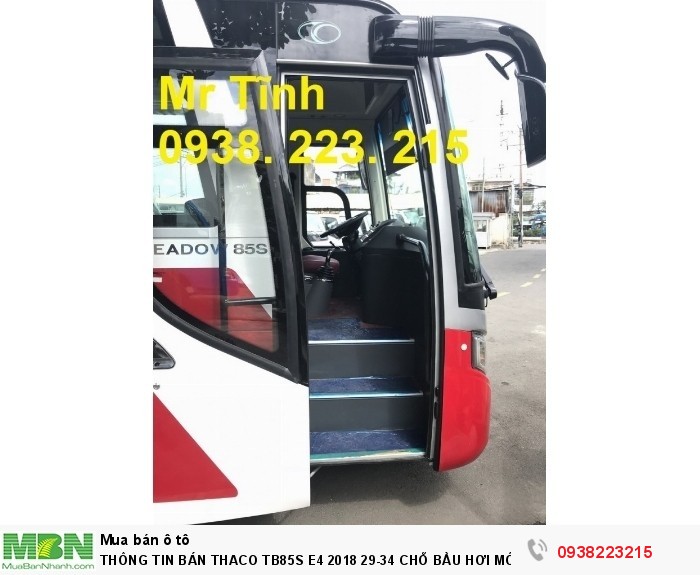 Thông Tin Bán Thaco Tb85s E4 2018 29-34 Chỗ Bầu Hơi Mới 2018 ( Meadow) Giá Tốt Nhất Thị Trường,