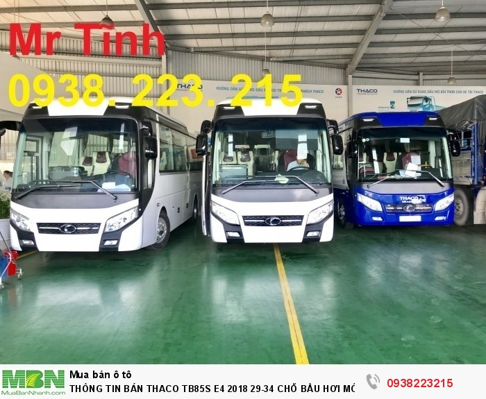 Thông Tin Bán Thaco Tb85s E4 2018 29-34 Chỗ Bầu Hơi Mới 2018 ( Meadow) Giá Tốt Nhất Thị Trường,