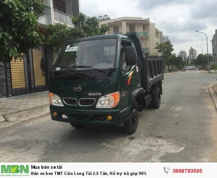 Bán xe ben TMT Cửu Long Tải 2.5 Tấn, Hỗ trợ trả góp 90%