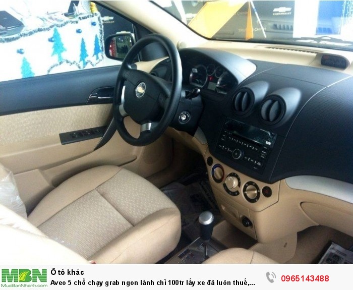 Aveo 5 chỗ chạy grab ngon lành chỉ 100tr lấy xe đã luôn thuế, Nhận hồ sơ bao được