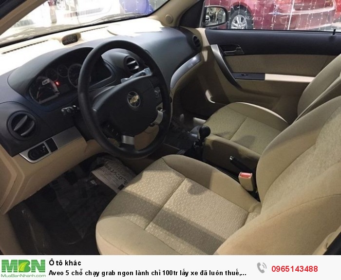 Aveo 5 chỗ chạy grab ngon lành chỉ 100tr lấy xe đã luôn thuế, Nhận hồ sơ bao được