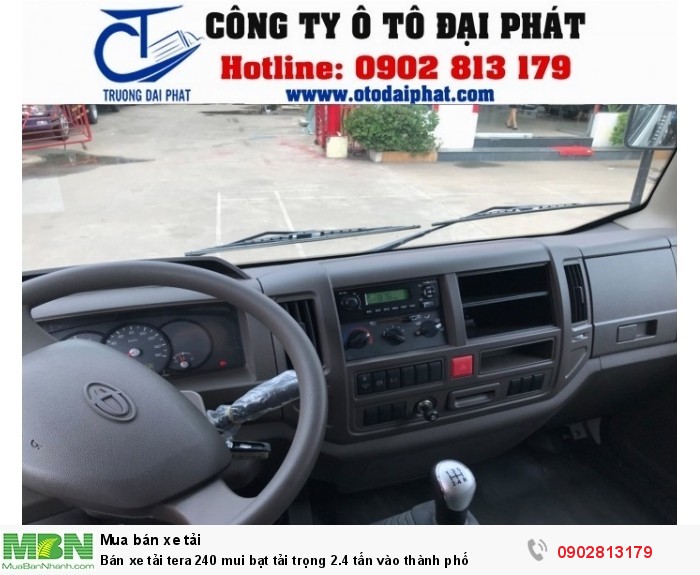 Bán xe tải tera 240 mui bạt tải trọng 2.4 tấn vào thành phố