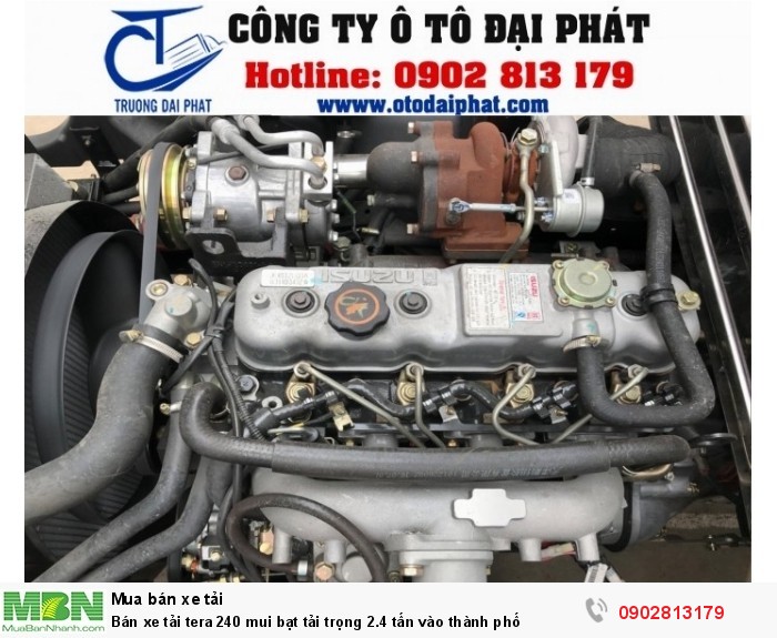 Bán xe tải tera 240 mui bạt tải trọng 2.4 tấn vào thành phố