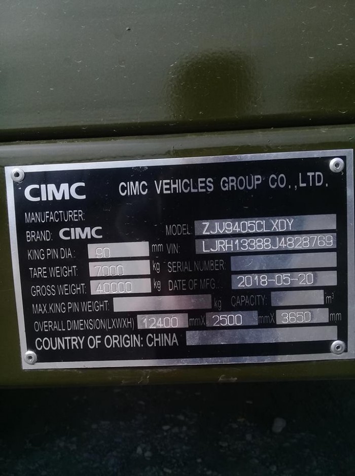 Mooc lồng CIMC 2018 màu xanh bộ đội tải trọng 32 tấn