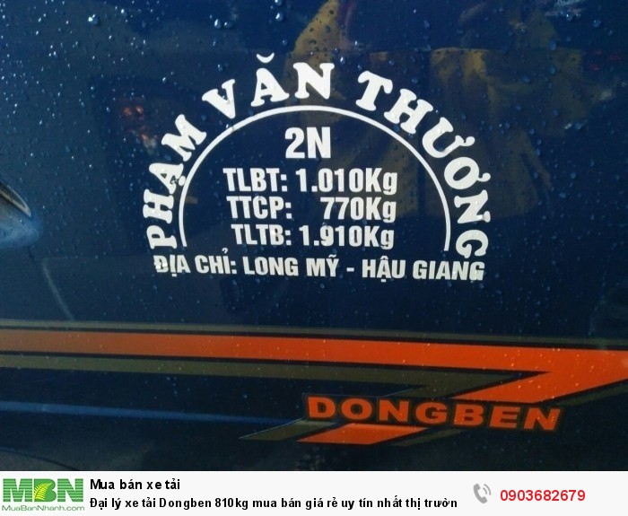 Đại lý xe tải Dongben 810kg mua bán giá rẻ uy tín nhất thị trường