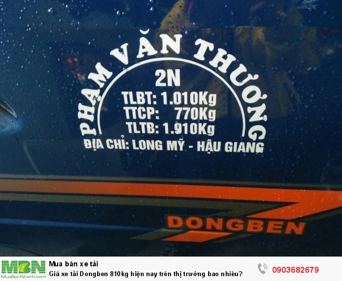 Giá xe tải Dongben 810kg hiện nay trên thị trường bao nhiêu?