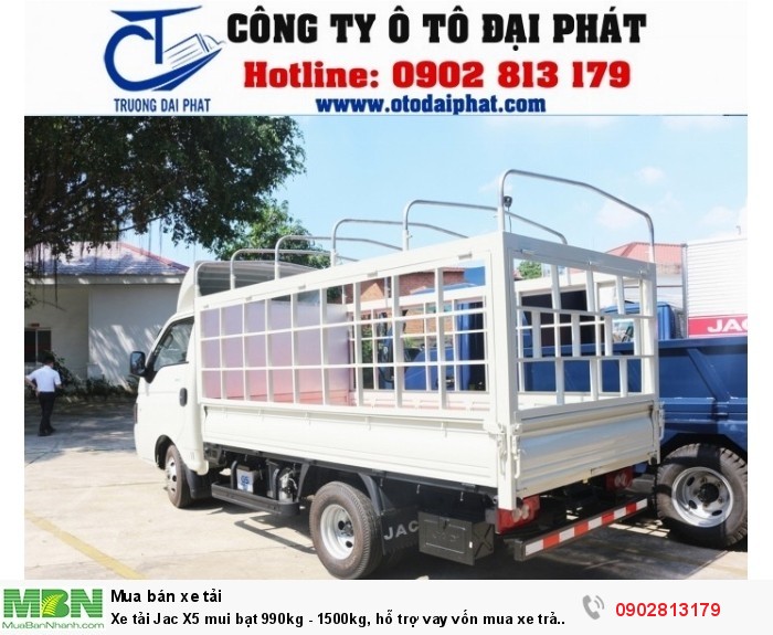Xe tải Jac X5 mui bạt 990kg - 1500kg, hỗ trợ vay vốn mua xe trả góp 80%