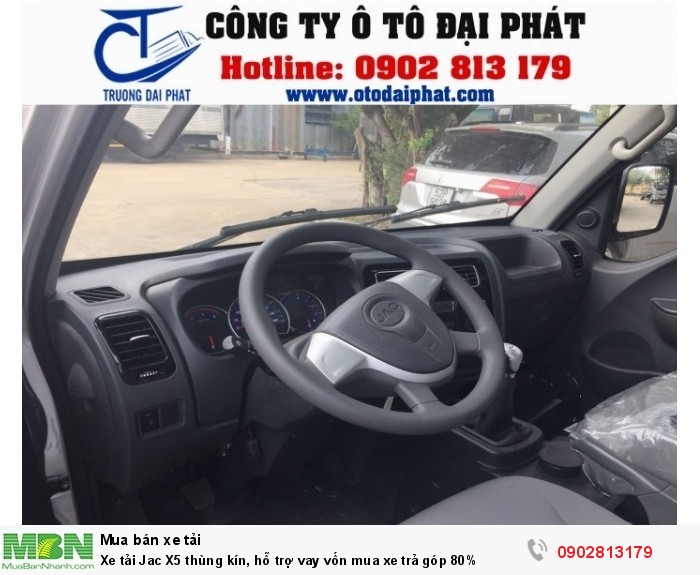 Xe tải Jac X5 thùng kín, hỗ trợ vay vốn mua xe trả góp 80%