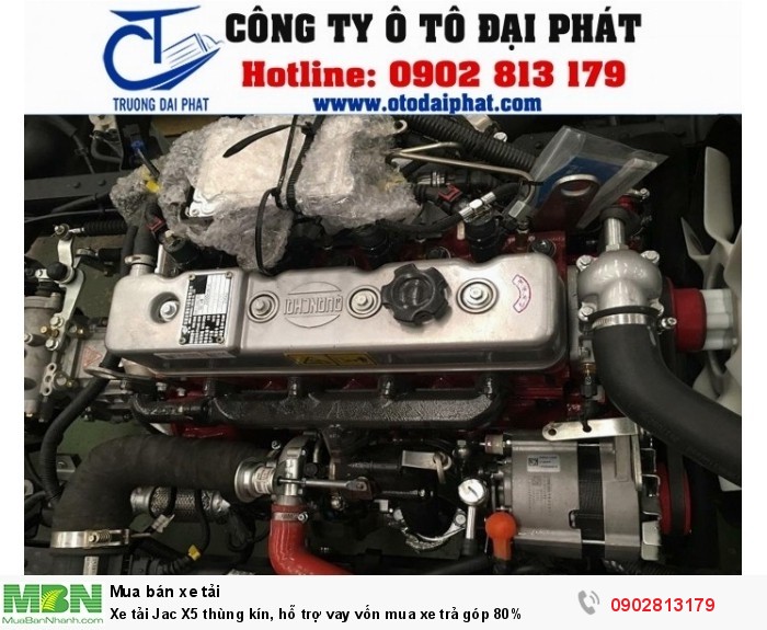 Xe tải Jac X5 thùng kín, hỗ trợ vay vốn mua xe trả góp 80%