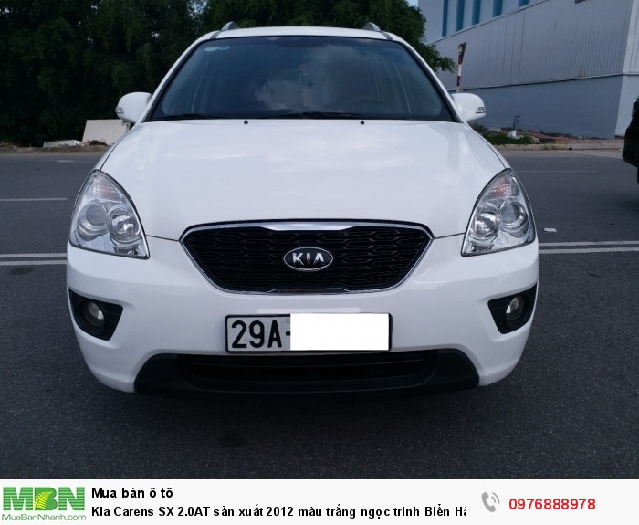Kia Carens SX 2.0AT sản xuất 2012 màu trắng ngọc trinh Biển Hà Nội,