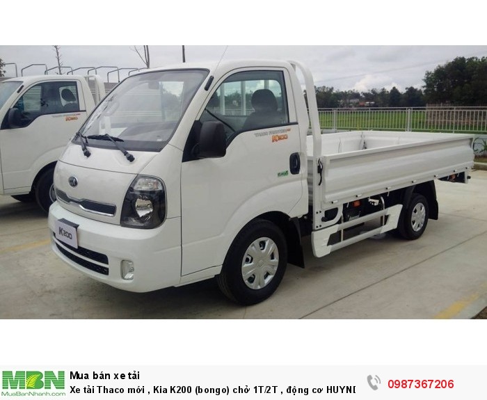 Xe tải Thaco mới , Kia K200 (bongo) chở 1T/2T , động cơ HUYNDAI , EURO4 , trả góp 80%