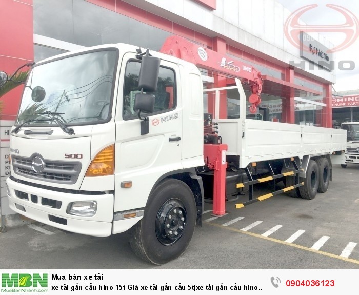 Xe tải gắn cẩu Hino 15t|Giá xe tải gắn cẩu 5t|xe tải gắn cẩu Hino 3 chân|xe tải cẩu Hino 5t